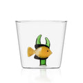Ichendorf Milano | Bicchiere con Pesce in vetro Borosilicato Marine Garden