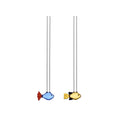 Set 2 Cannuccie + spazzola  in vetro Borosilicato Marine Garden Ichendorf Milano