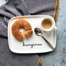 Simple Day | Piatto Rettangolare Buongiorno in Gres 20 × 15,5 cm