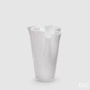 EDG Enzo De Gasperi Vaso Drappo Bianco in vetro