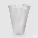 EDG Enzo De Gasperi Vaso Drappo Bianco in vetro