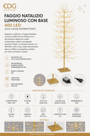 EDG Enzo De Gasperi | Faggio Natalizio Luminoso con base - 400 LED - H. 120 cm Luce Calda