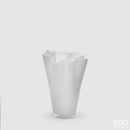 EDG Enzo De Gasperi Vaso Drappo Bianco in vetro