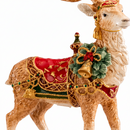 Fitz And Floyd Lamart | Renna Decorativa Natalizia in Ceramica Dipinta a Mano – H 48 cm