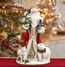 Fitz And Floyd Lamart | Babbo Natale in Ceramica Dipinta a Mano – H 47 cm