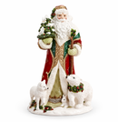 Fitz And Floyd Lamart | Babbo Natale in Ceramica Dipinta a Mano – H 47 cm