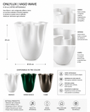 Onlylux | Vaso Wave in vetro artigianale H 24 cm.