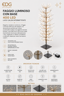 EDG Enzo De Gasperi | Faggio Luminoso con base - 400 LED - H. 120 cm Luce Calda