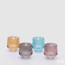 Portacandela Rigato vetro Multicolor EDG Enzo De Gasperi