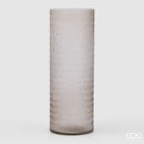 EDG Enzo De Gasperi Vaso Cilindro in Vetro con Intaglio
