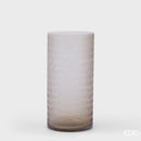 EDG Enzo De Gasperi Vaso Cilindro in Vetro con Intaglio