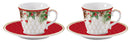 Easy Life | Set 2 Tazzine Caffè 80 ml con piattino Christmas Berries