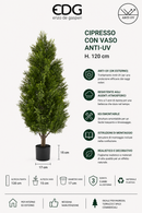 EDG Enzo De Gasperi | Cipresso con Vaso Anti-UV - H. 120 cm