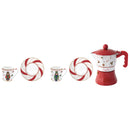 Easy Life | Box Set 2 Tazzine Espresso 100 ml con piattini  e Caffettiera Nutcracker Twist