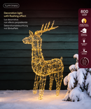 Kaemingk | Decorazione Renna Luminosa con Micro LED – Effetto Flash e Luce Calda