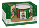 Easy Life | Set Tazza Mug 300 ml in porcellana con Sottobicchiere in Window Box Festive Evenue