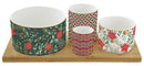 Easy Life | Set aperitivo in Bamboo 29x13 cm con 4 ciotole in porcellana
