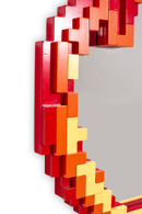 Seletti - Pixel  Flame - Fiamma Specchiera con cornice 49,5 x 70,5 cm.