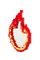 Seletti - Pixel  Flame - Fiamma Specchiera con cornice 49,5 x 70,5 cm.