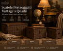 Kaemingk | Scatole Portaoggetti Vintage a Quadri con Chiusura in Metallo Bronzo