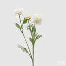 Fiore artificiale Ranuncolo 3 boccioli con foglie EDG Enzo De Gasperi