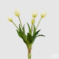EDG Enzo De Gasperi | Bouquet di Tulipani Artificiali in Gomma – 5 Boccioli