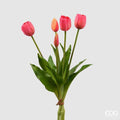 EDG Enzo De Gasperi | Bouquet di Tulipani Artificiali in Gomma – 5 Boccioli