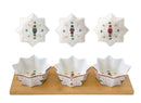 Easy Life | Set aperitivo vassoio in Bambo 34x12 cm con 3 ciotole in porcellana Nutcracker
