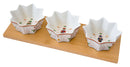 Easy Life | Set aperitivo vassoio in Bambo 34x12 cm con 3 ciotole in porcellana Nutcracker