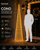 Kaemingk | Cono Decorativo con Micro LED – Effetto Flash e Luce Calda da esterno