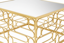 Tavolino Wall Oro con Piano Specchio Fade Maison
