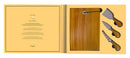 Easy Life | Set 4 pezzi Formaggio - 3 Coltelli e Tagliere di Acacia in box regalo Gift Novels