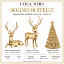 L'Oca Nera | Sogno di Stelle Decorazioni Natalizie con Perle -3 Decori