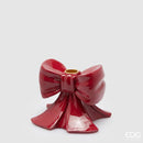 Enzo De Gasperi Portacandela Fiocco in Poliresina Natale 2025 🎀