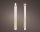 Kaemingk | Set 2 Candele LED Dinner Candle Glitter Effetto Fiamma Realistica