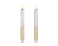 Kaemingk | Set 2 Candele LED Dinner Candle Glitter Effetto Fiamma Realistica