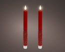 Kaemingk | Set 2 Candele LED Dinner Candle Glitter Effetto Fiamma Realistica