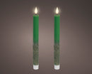 Kaemingk | Set 2 Candele LED Dinner Candle Glitter Effetto Fiamma Realistica