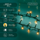 Kaemingk | Festone di Luci Twinkle 2000 Led - Luce Bianca e Calda Classica per esterni