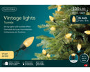 Kaemingk | Festone di Luci Twinkle Vintage 100 LED - Luce Soft Gold per esterni
