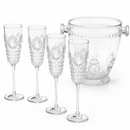 Baci Milano | Set 4 Flute + Secchiello Champagne Baroque & Rock Trasparente