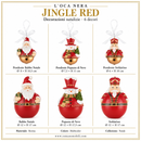 L'Oca Nera | Decori Natale Jingle Red - 6 Decori