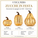 L'Oca Nera | Decoro da Appoggio Natale con LED  Zucche in Festa - 3 Dimensioni