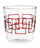 Set Bicchieri Lollipop 6 pz. vetro con decoro Fatti a mano Galbiati