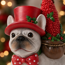 EDG Enzo De Gasperi | Decoro Natalizio Cane Bulldog con Pino