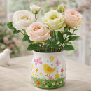 EDG Enzo De Gasperi | Fiore Artificiale Rosa con Bocciolo e Foglie