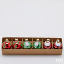 EDG Enzo De Gasperi | Set 6 pz Segnaposto palle Babbo Natale in vetro Natale