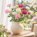 EDG Enzo De Gasperi | Ranuncolo Artificiale con 3 Boccioli e Foglie H 50 cm – 4 Colori