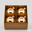 EDG Enzo De Gasperi | Set 4 Sfere Natalizie in Vetro Ø 10 cm – 7 Colori