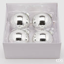 EDG Enzo De Gasperi | Set 4 Sfere Natalizie in Vetro Ø 10 cm – 7 Colori